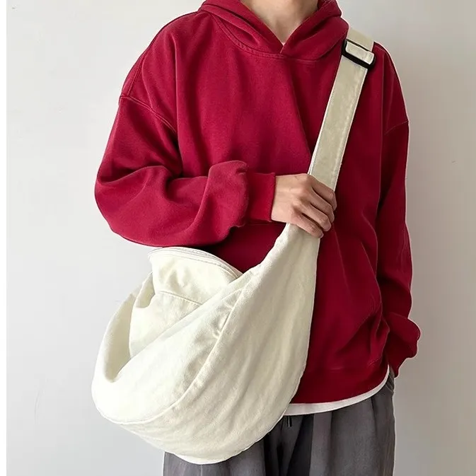 Stylish Canvas Crossbody Bag for Men & Women, Large Capacity Unisex Tote - 2