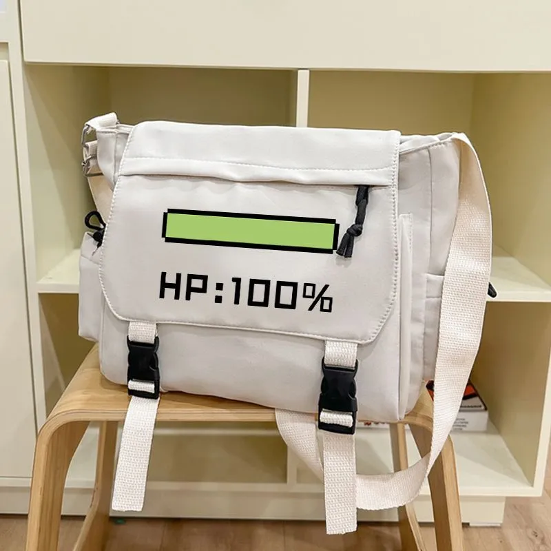 Defense +1 HP1 Gaming Sling Bag - Anime Crossbody Backpack for Teens - 1