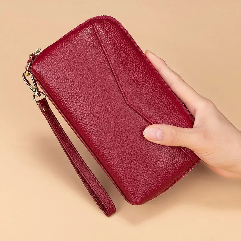 Vintage Shell Clutch Purse for Women, Large Capacity Zip Wallet Phone Bag - 2