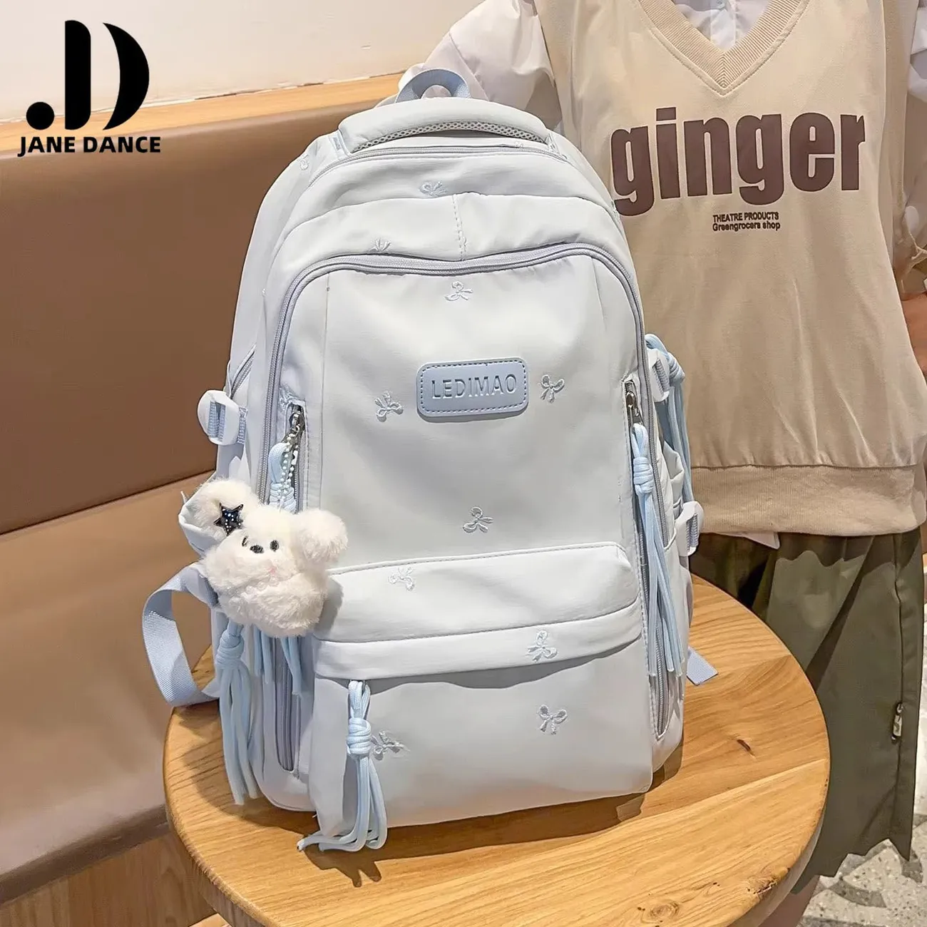Women's Backpack Large Capacity Nylon Daypack for School College - 2