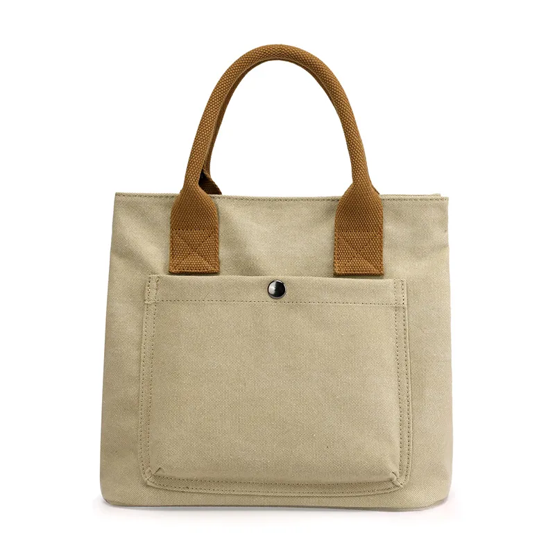Canvas Tote Bag for Women, Fashionable Drawstring Handbag, Casual Daypack - 1