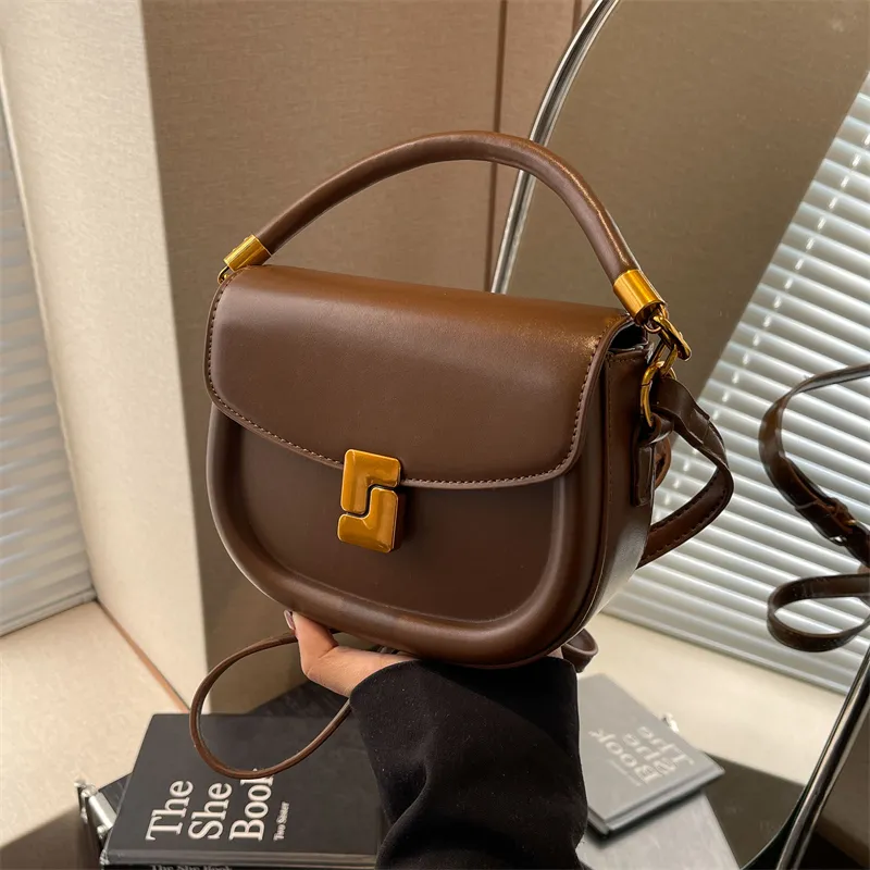 Saddle Bag 2025 New Retro Shoulder Bag for Women, Minimalist PU Leather Purse - 3