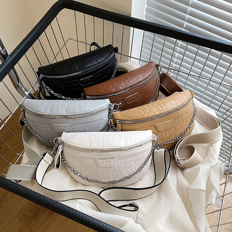 Stylish Crocodile Embossed Sling Bag 2024 - Versatile Waist & Shoulder Crossbody - 1