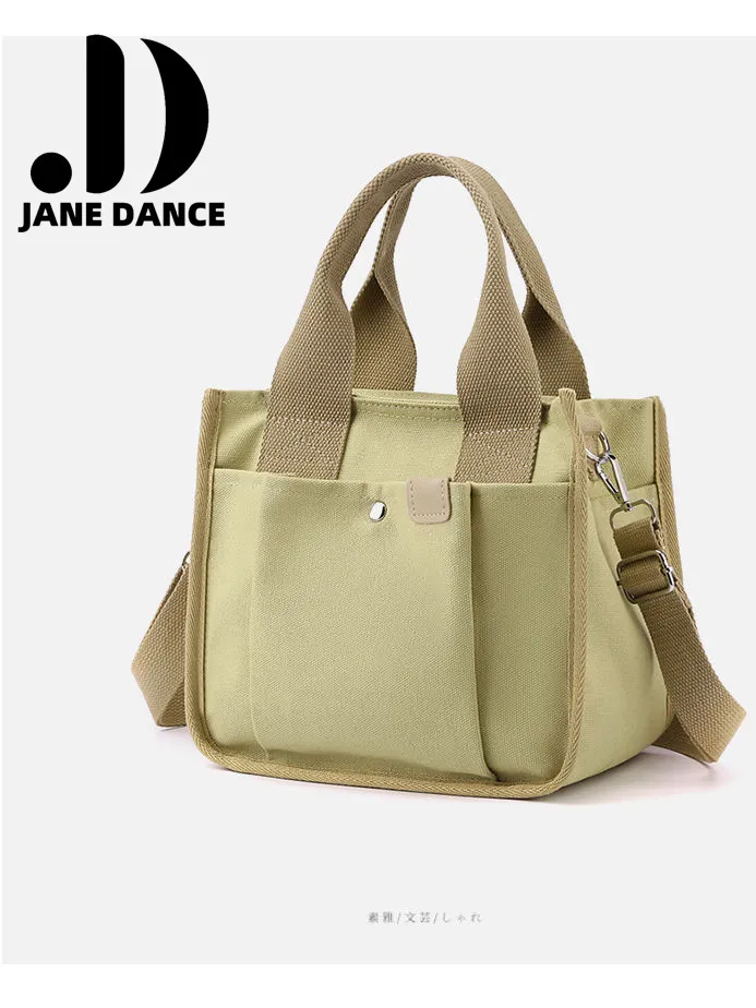 Japanese Canvas Tote Bag for Women, Fashionable Lunch Bag for Work - 5