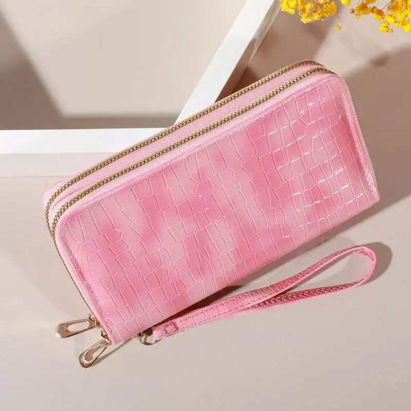 Women's Long Zip Wallet with Card Slots & Phone Pocket, Fashionable Clutch - 4