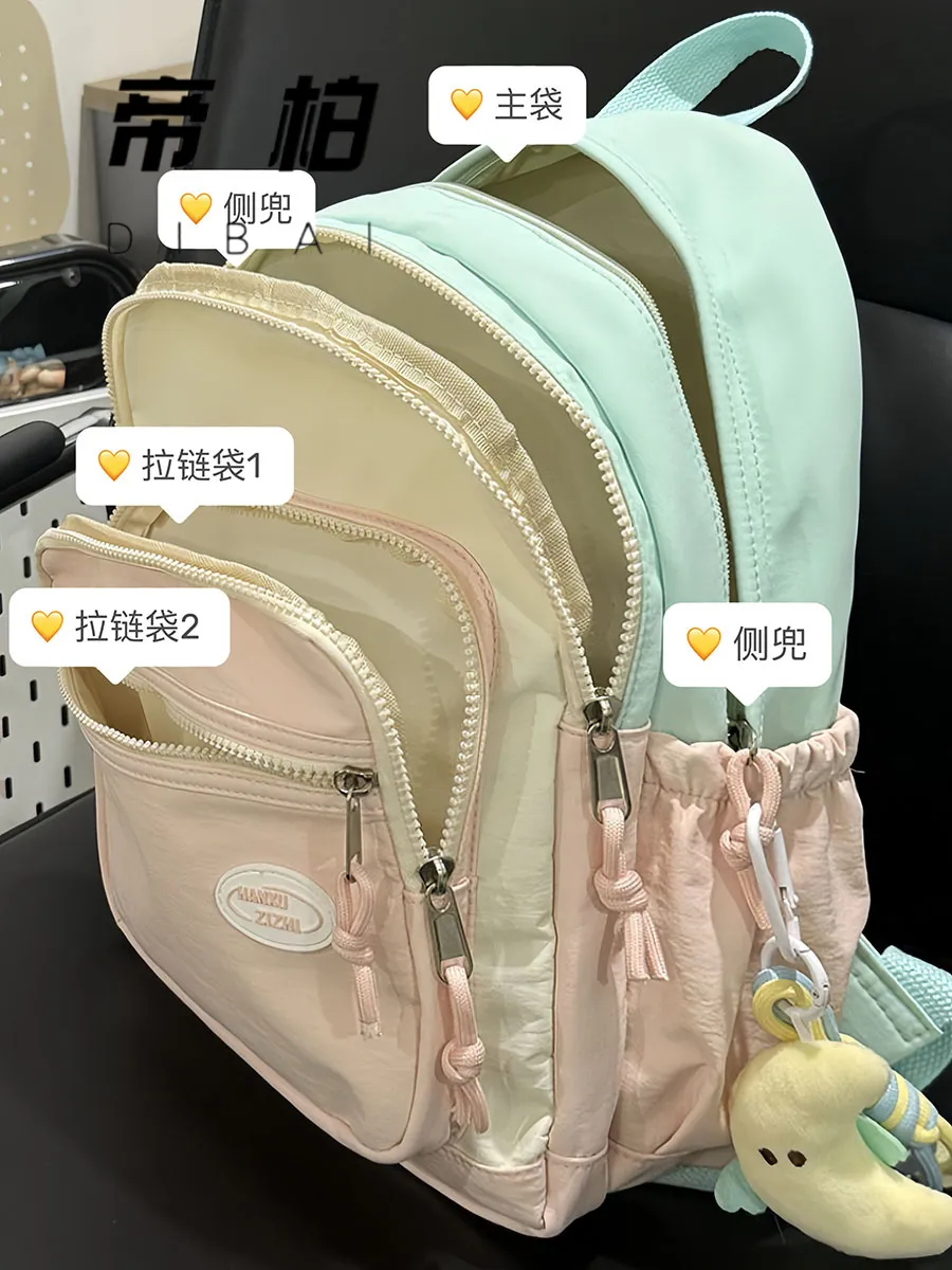 Ins School Backpack for Girls Large Capacity Casual College Rucksack - 2
