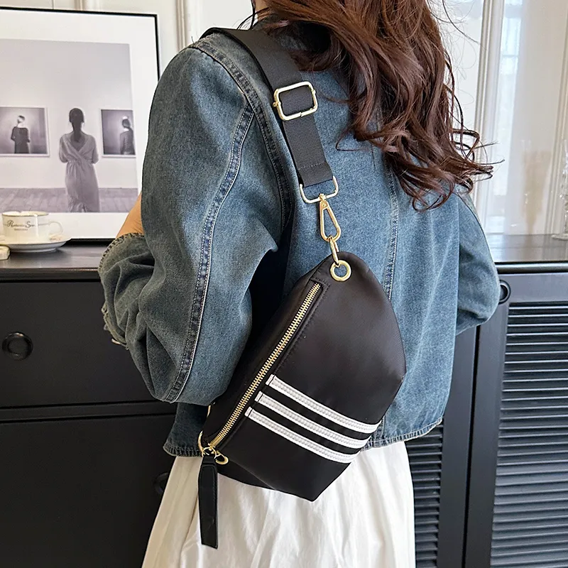 Stylish French Crossbody Bag 2025 New Nylon Sling Waist Bag for Women - 1