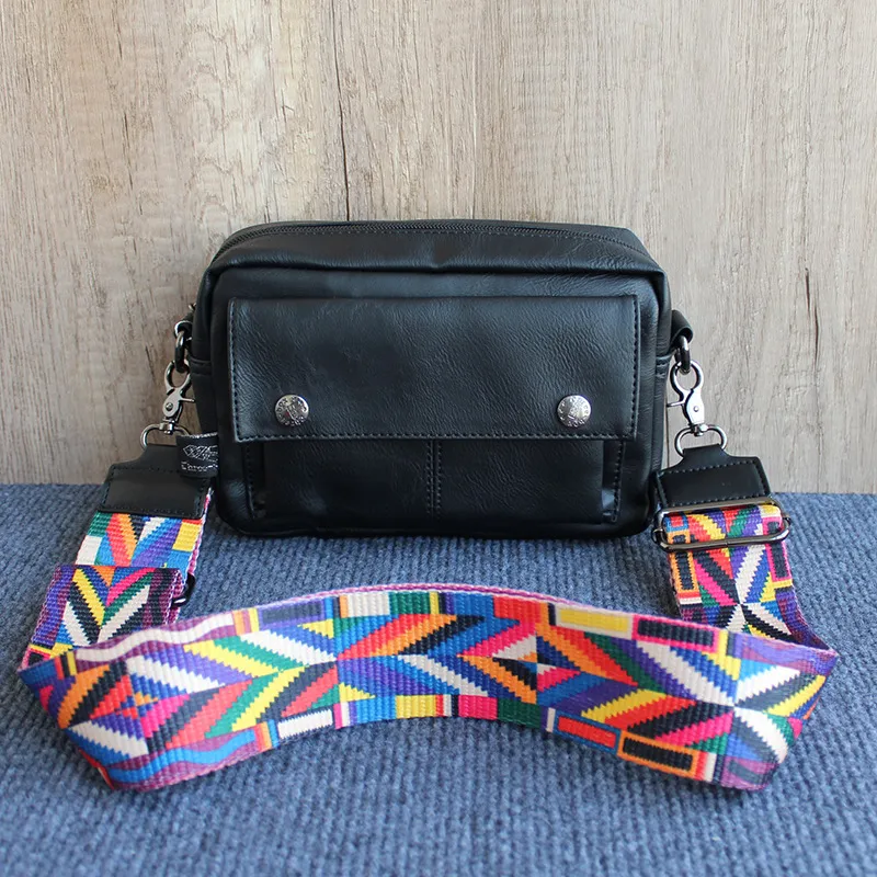 Trendy Unisex Mini Crossbody Bag, Retro Style with Zipper Closure - 5