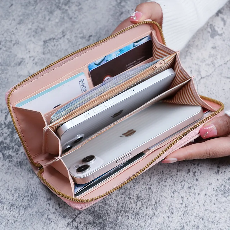 Long Zip Around Wallet for Women, Large Capacity Wristlet Phone Purse - 2