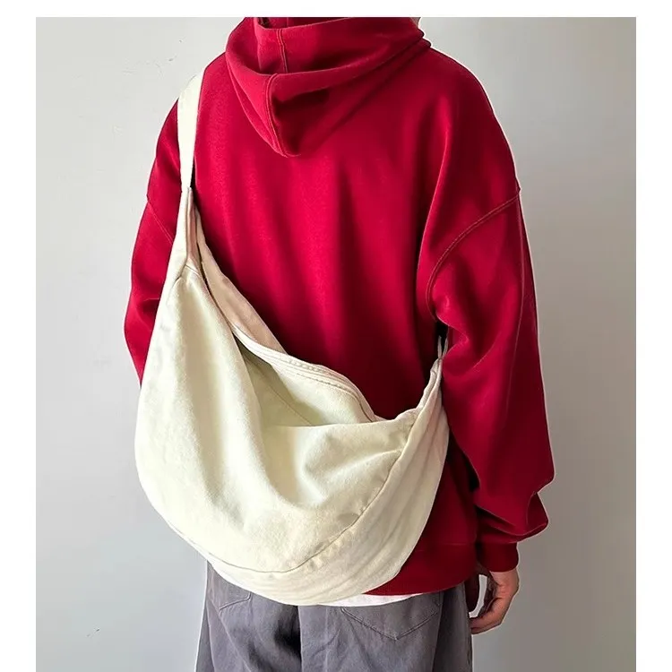 Stylish Canvas Crossbody Bag for Men & Women, Large Capacity Unisex Tote - 3