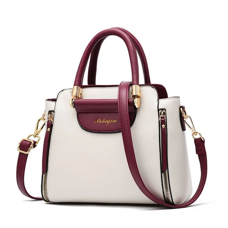 Smile Face Small Crossbody Bag, Color Block PU Women's Purse - 3