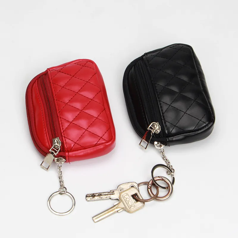 Small Wallets for Women, PU Leather Card Holder Keychain Coin Purse Compact - 4