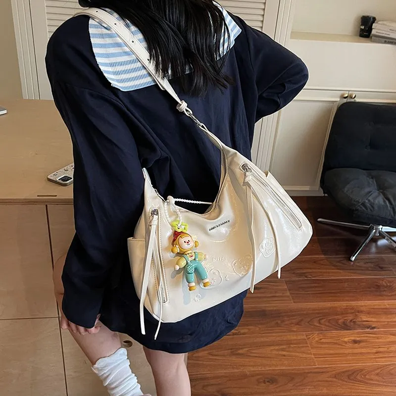 Crossbody Bag 2025 Fashion Minimalist PU Shoulder Bag with Free Strap Charm - 4