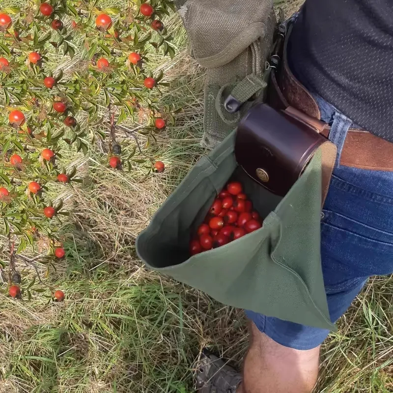 Foraging Bag Waist Pack | Foldable Canvas Tool Pouch for Harvesting - 2