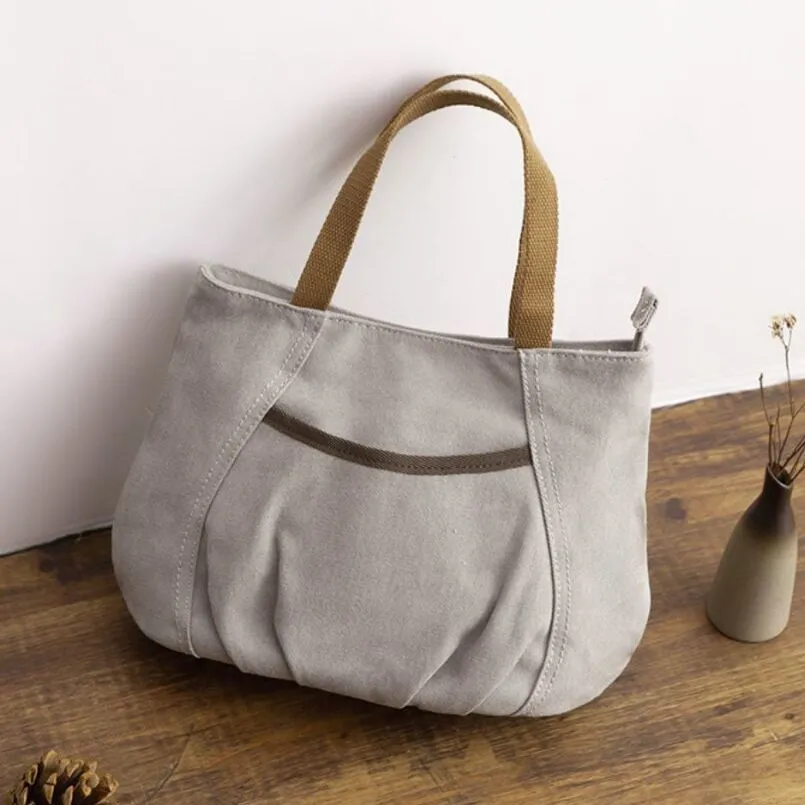 Women's Canvas Tote Bag, Lightweight & Versatile Lunch Bag, Retro Style - 2