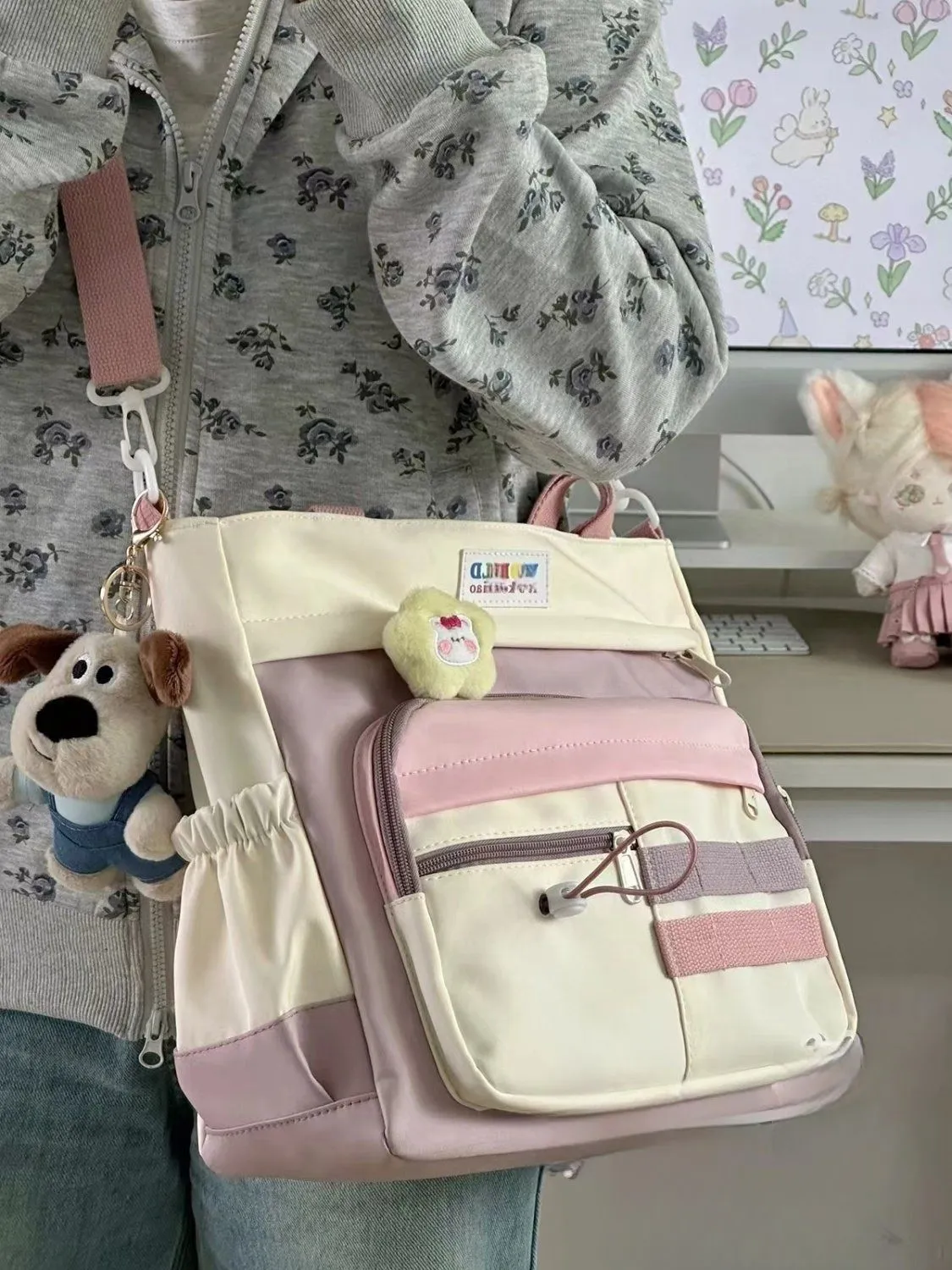 Ins Style Vintage Backpack for Women, Large Capacity Shoulder Bag - 2