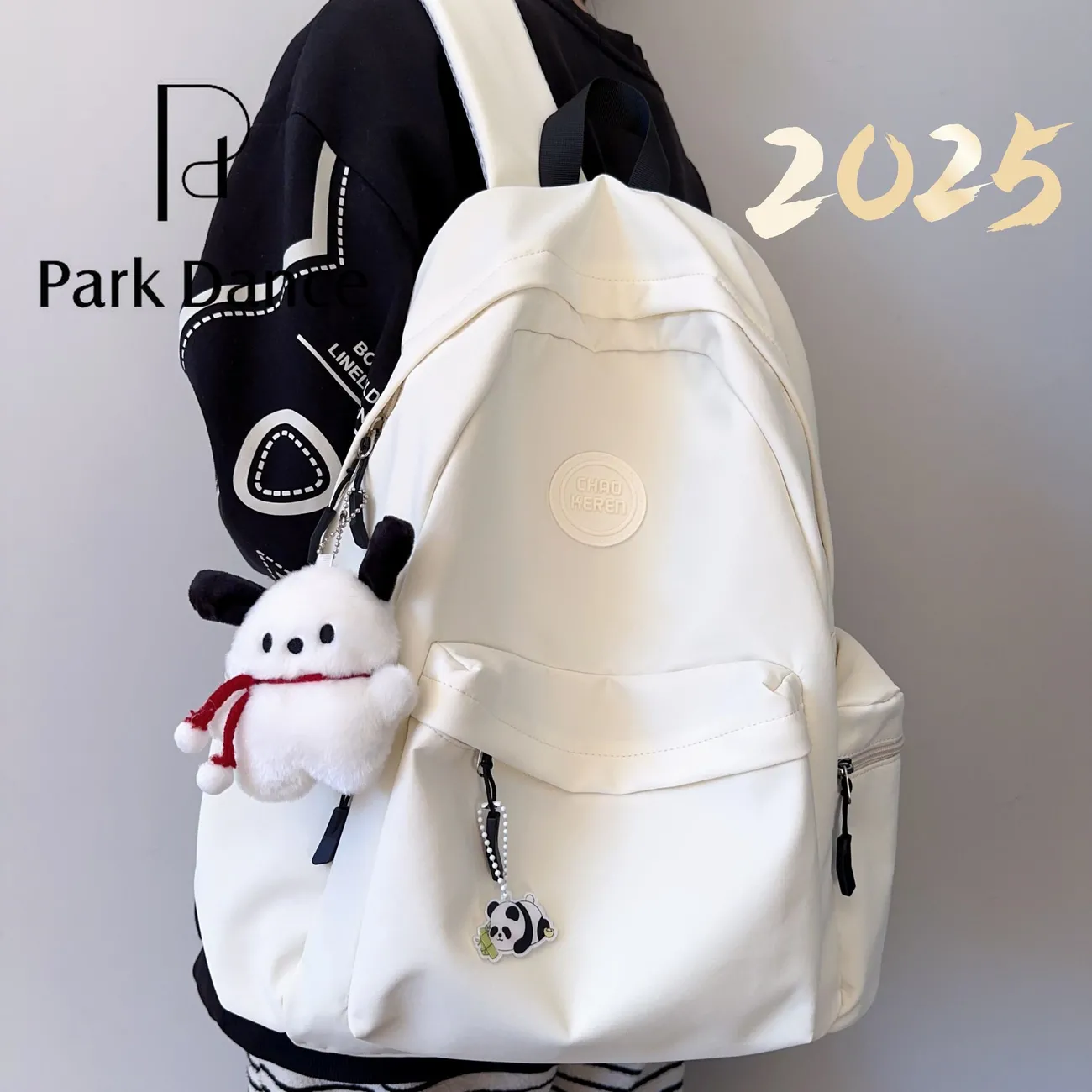 Women's Backpack Minimalist Solid Color Daypack for High School Students - 1