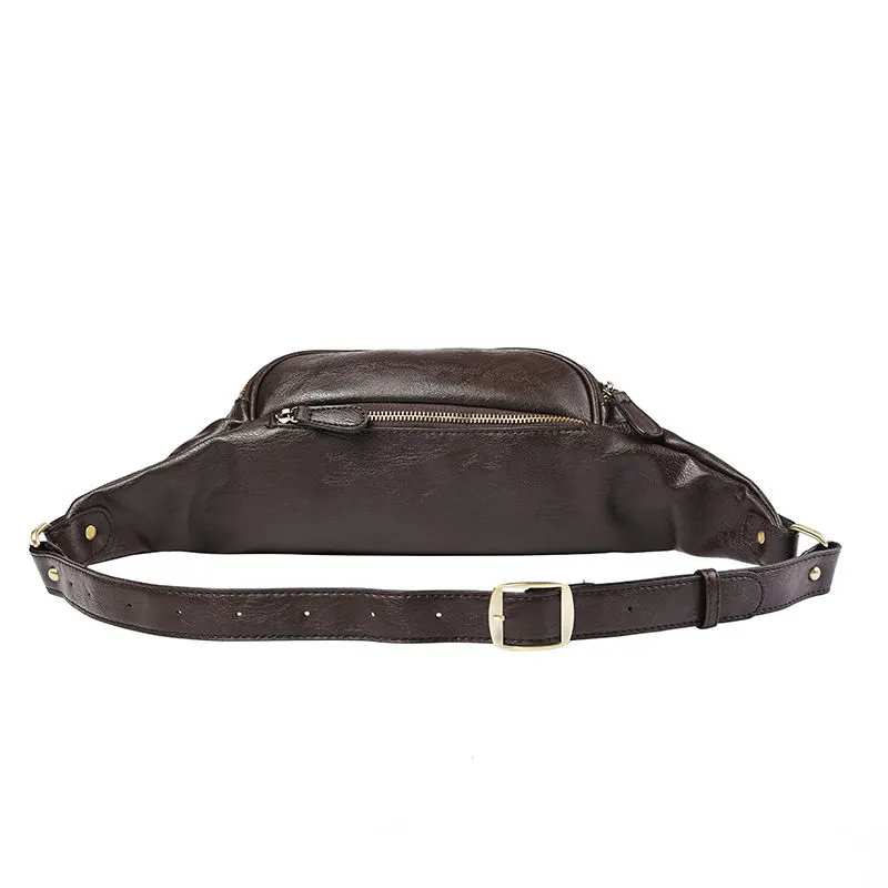 Retro Messenger Crossbody Bag for Men, Soft PU Leather Chest Pack - 5