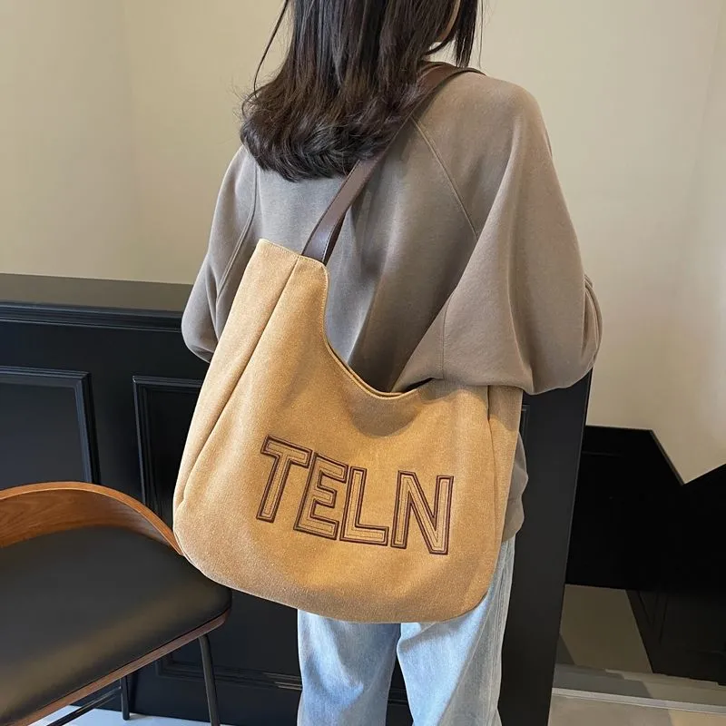 Large Tote Bag for Women, Lightweight Canvas Shoulder Bag for Commute - 2