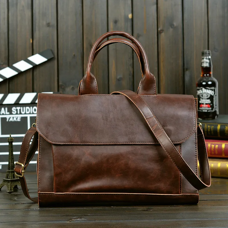 Men's Business Tote Bag Large Capacity Laptop Briefcase Crossbody Bag - 1