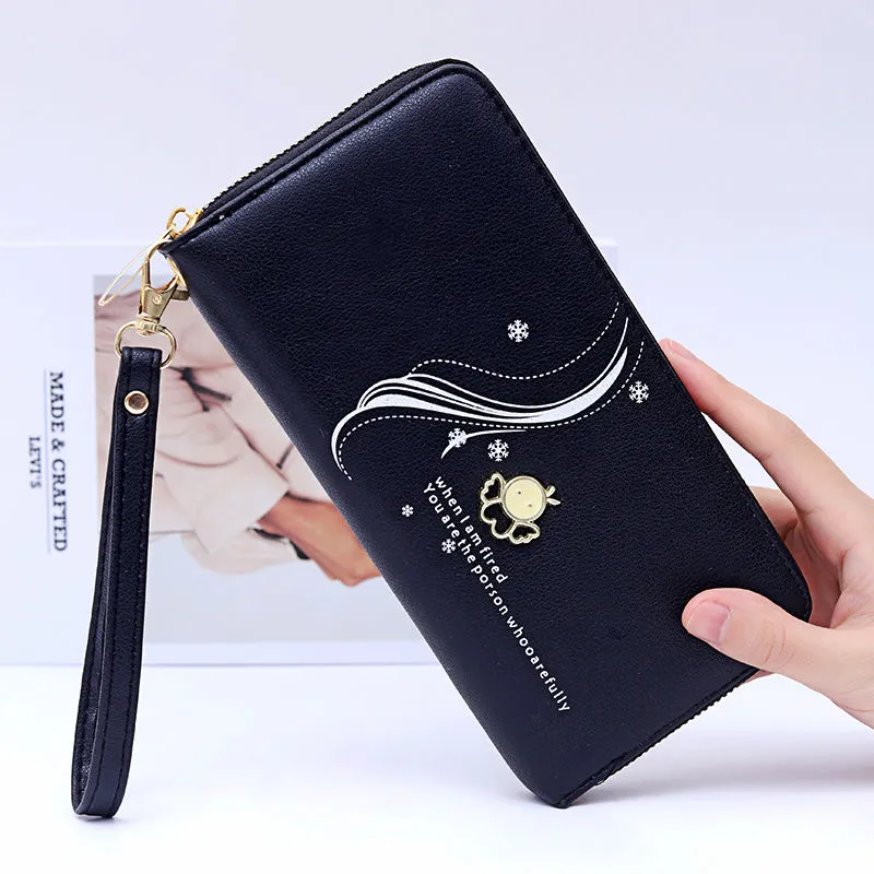 Long Wallets for Women with Zipper, Large Capacity Phone Holder Fashion Clutch - 1