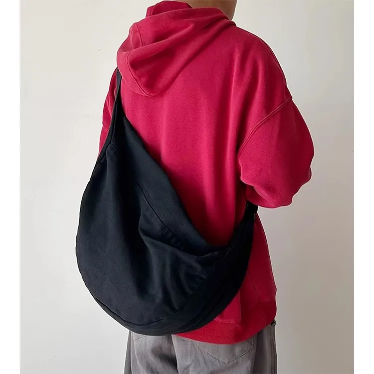 Stylish Canvas Crossbody Bag for Men & Women, Large Capacity Unisex Tote - 1