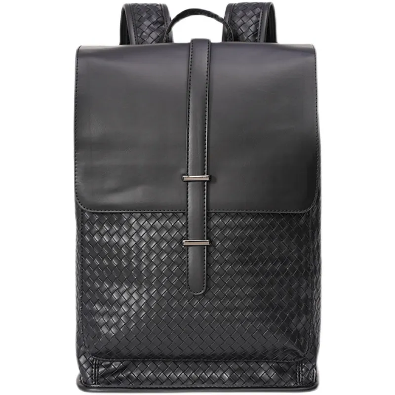 Woven Backpack for Men, Business Casual Large Capacity Daypack - 5