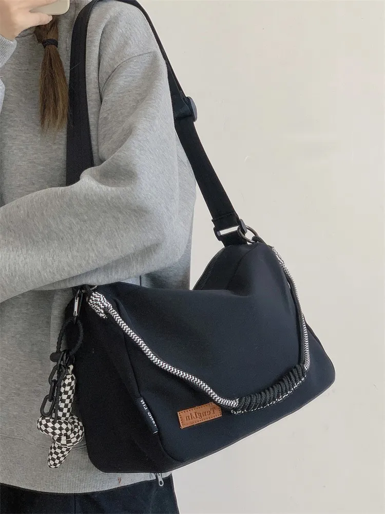 Large Capacity Canvas Crossbody Bag Women 2023 Trendy Waterproof Tote - 3
