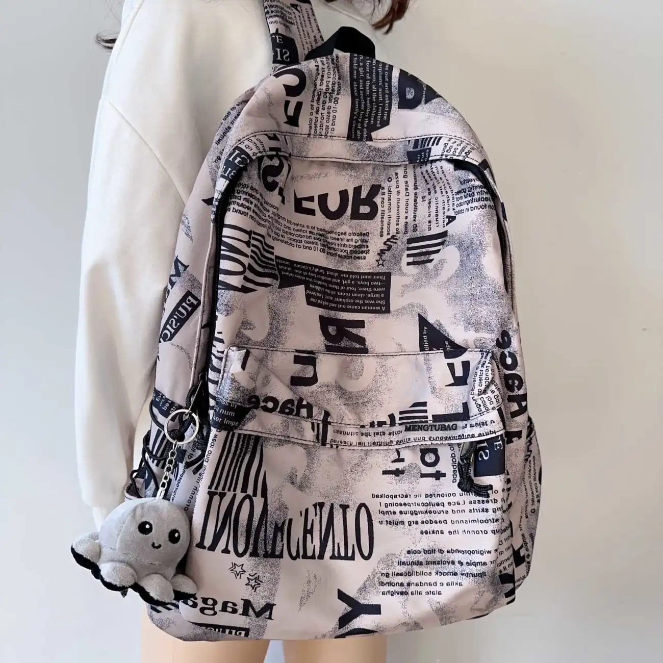 Graffiti Backpack for Boys Large Capacity Hip Hop Style School Bag - 3