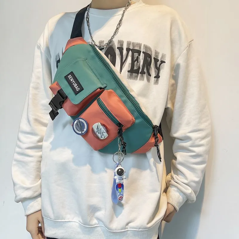 Men's Crossbody Bag Sling Pack Waist Fanny Pack for Men Black Green Blue Orange - 2