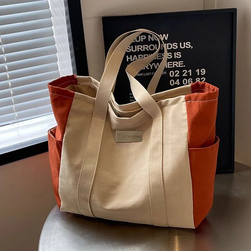 Canvas Tote Bag Women 2025 Large Capacity Shoulder Bag for Commute Shopping - 1