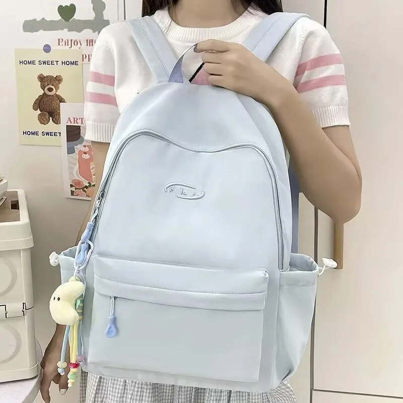 Solid Color Backpack for Women, Simple School Bag for Teens & College Students - 1