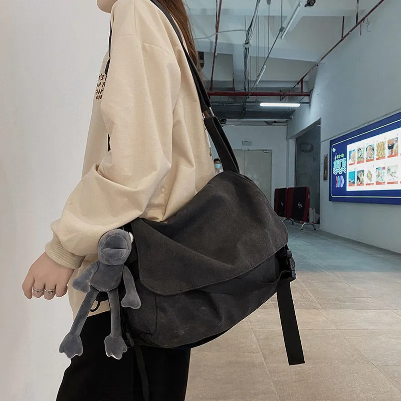 Men's Canvas Crossbody Bag Large Capacity Casual Daypack Retro Style - 2