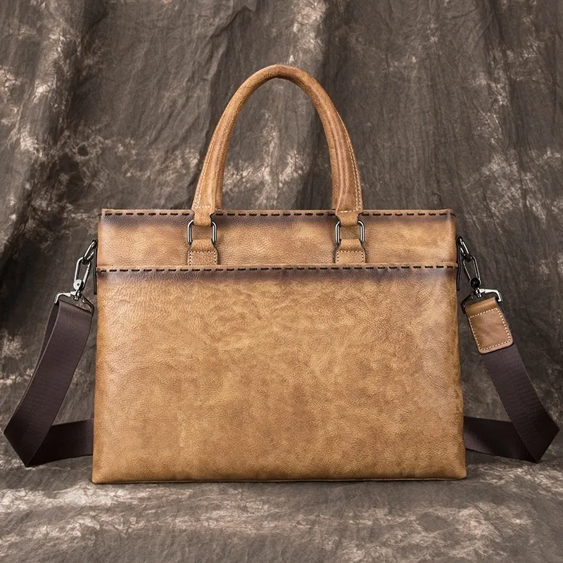 Leather Messenger Bag for Men, Vintage Briefcase & Laptop Bag - 3