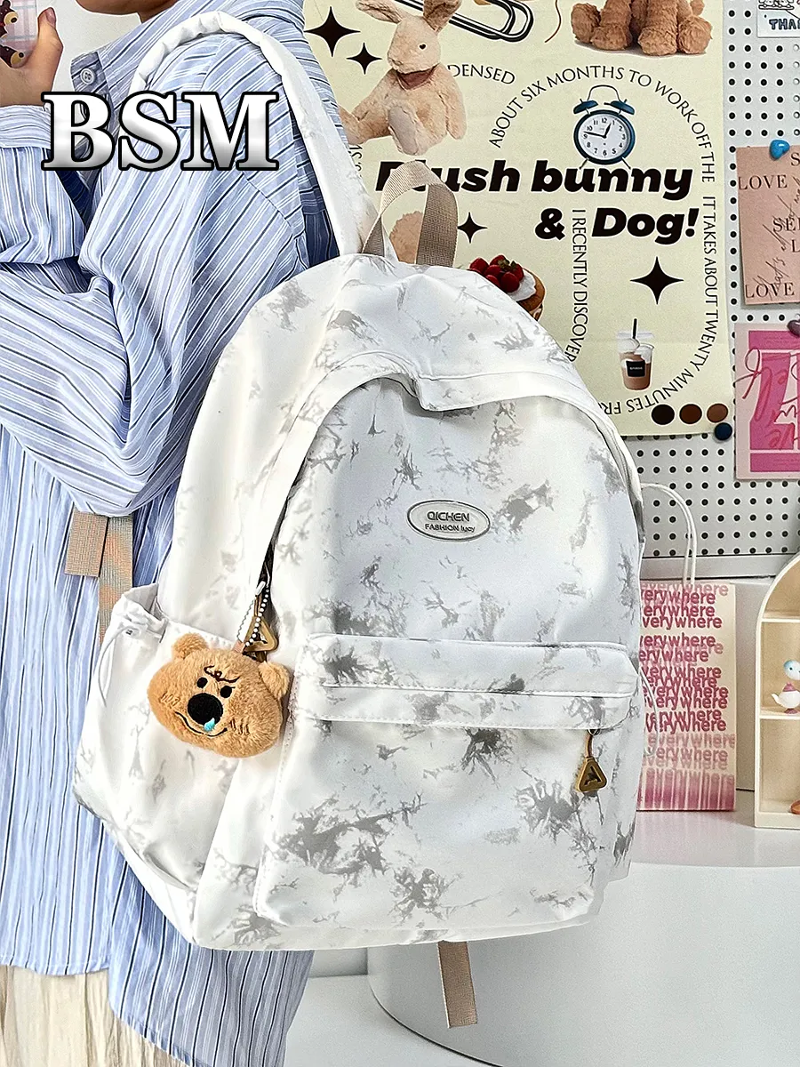 Ins Tie-Dye Backpack for Women, Large Capacity College School Bag - 4
