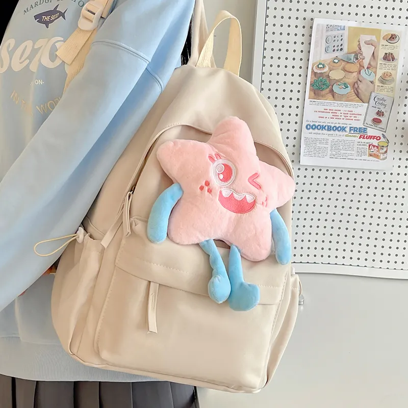 Cute Star Backpack: Large Capacity Daypack for Women, Simple & Stylish - 5