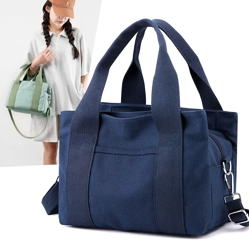 Canvas Tote Bag for Women Large Capacity Work Commute Shoulder Crossbody Bag - 2
