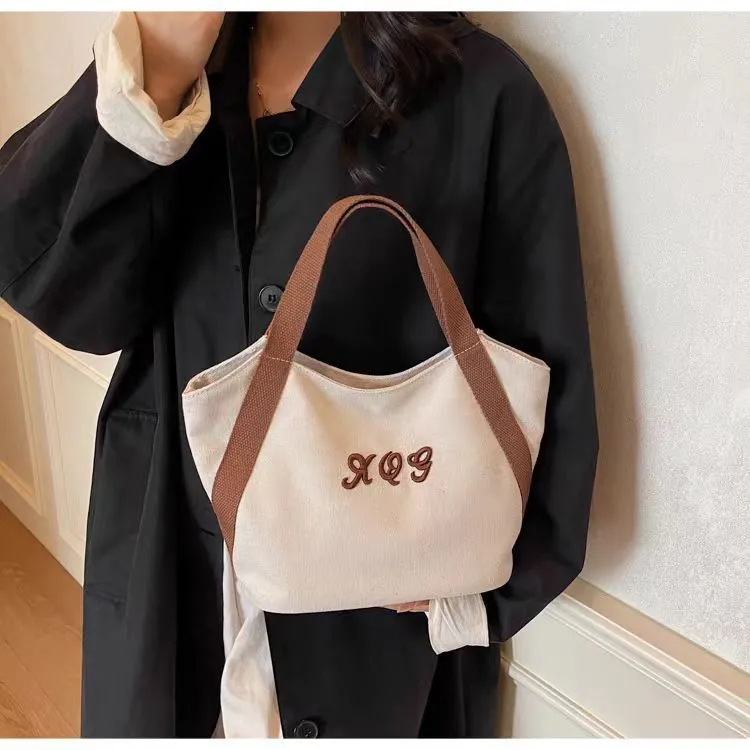 Canvas Tote Bag 2025 Work Commute Retro Shoulder Bag - 3