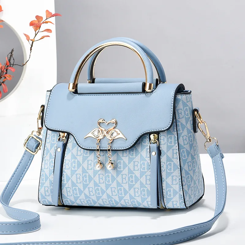 French Style Handbag Women's Luxury Print Shoulder Bag Crossbody Tote - 1