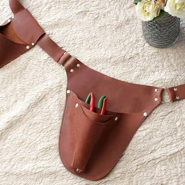 Leather Waterproof Waist Tool Pouch - Multi-Pocket Garden Organizer Bag - 2