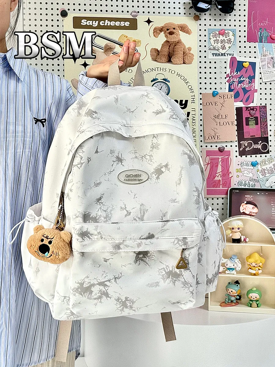 Ins Tie-Dye Backpack for Women, Large Capacity College School Bag - 5