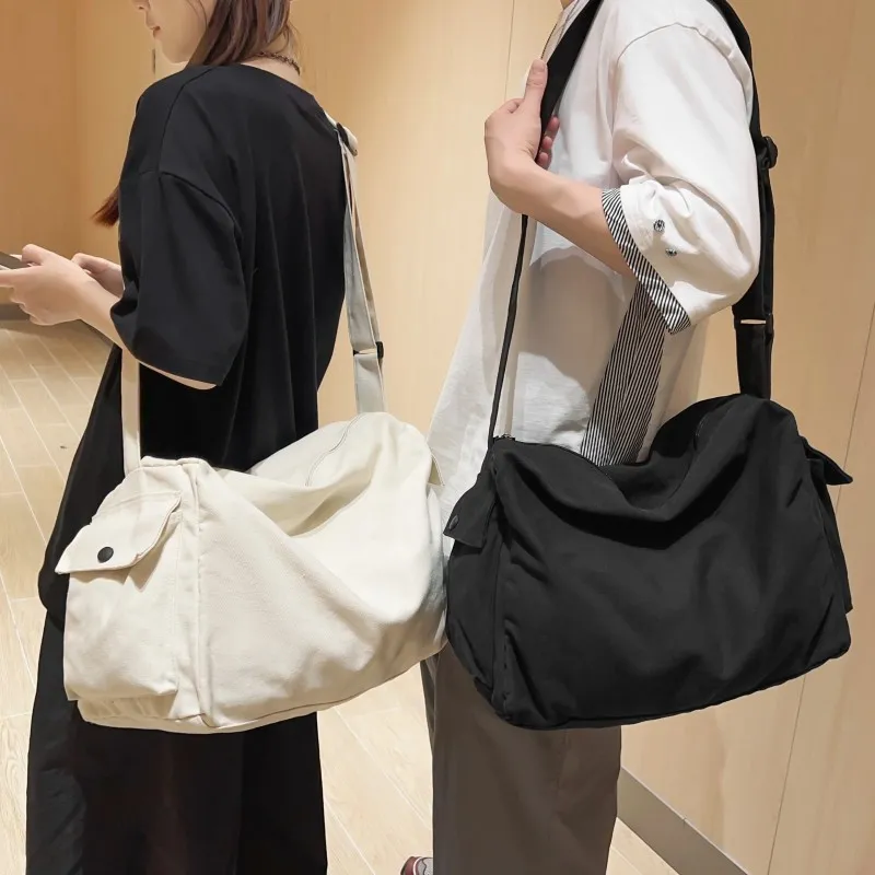 Large Vintage Canvas Messenger Bag for Men - 16 Inch Laptop - 4
