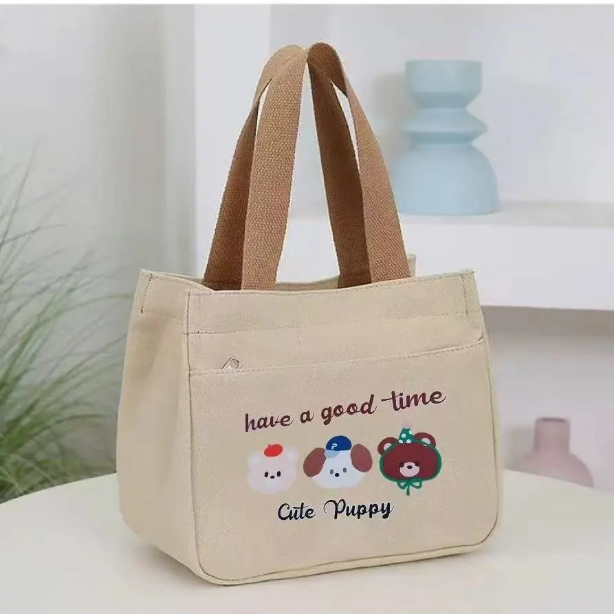 Canvas Tote Bag Large Capacity Lunch Box Bag for Work & School - 1