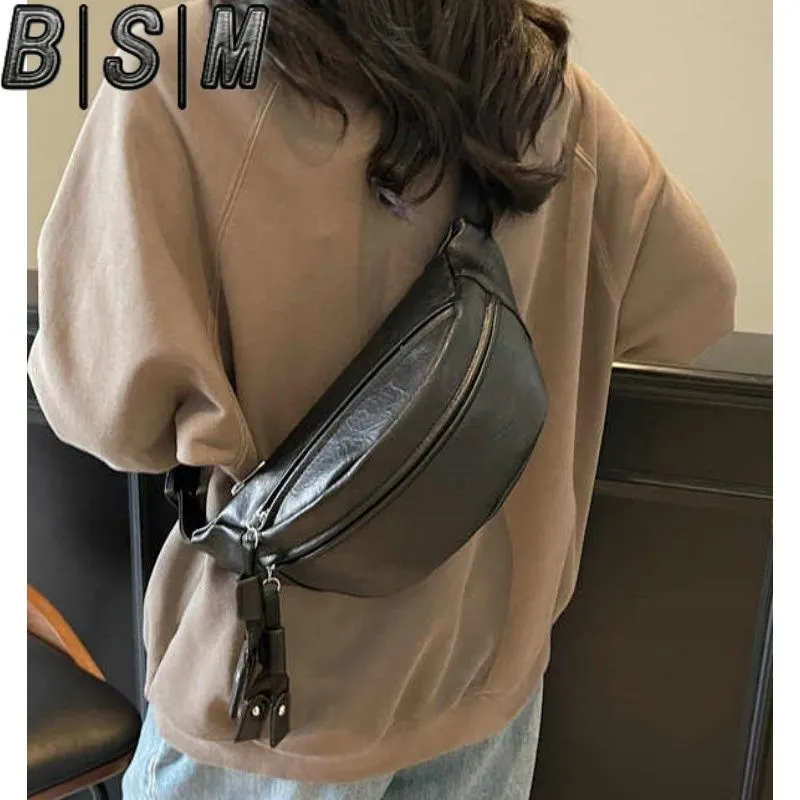 Vintage Leather Chest Bag, Crossbody Sling Bag for Men & Women, Large Capacity - 2