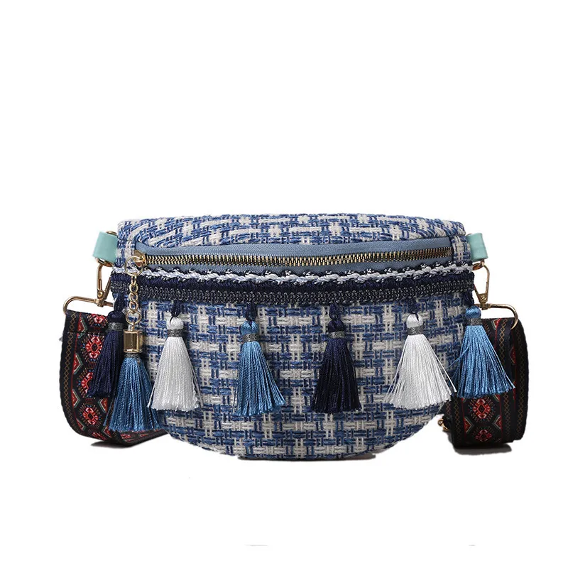 Fringe Woven Crossbody Bag 2025 New Bohemian Waist Bag for Women - 5