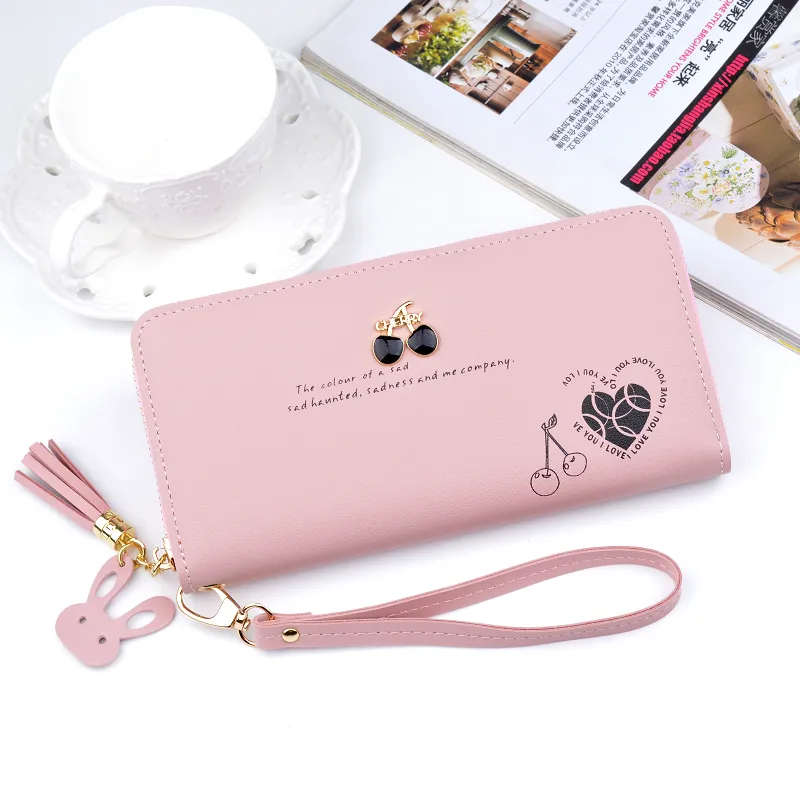 Women's Long Zip Wallet with Tassel, Large Capacity Handbag Phone Purse - 1