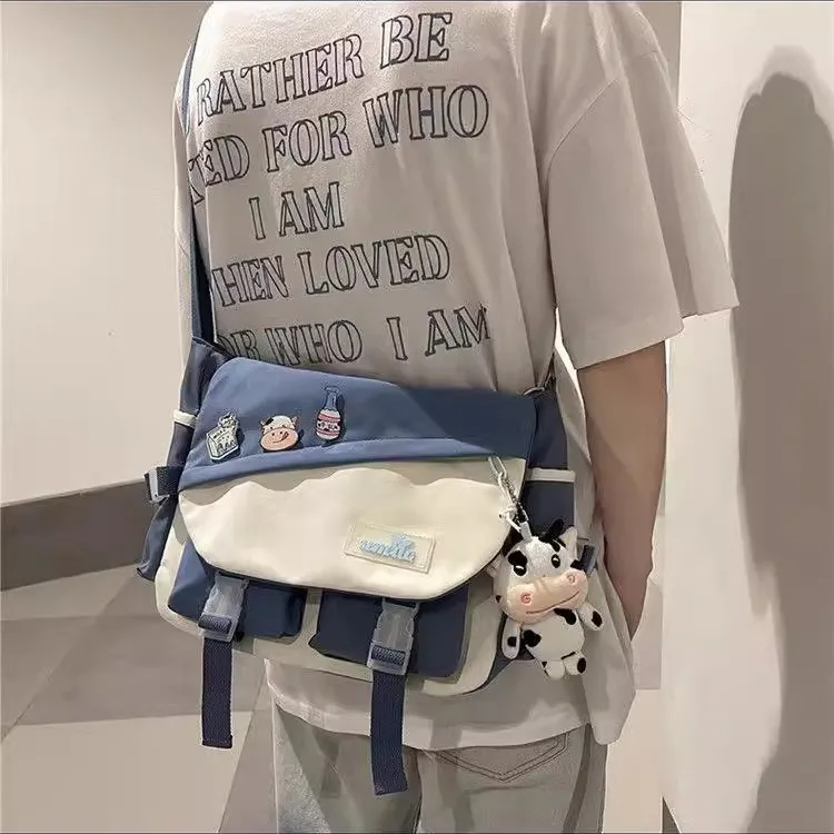 2025 Canvas Crossbody Bag Large Capacity Unisex Daypack Retro Style - 4
