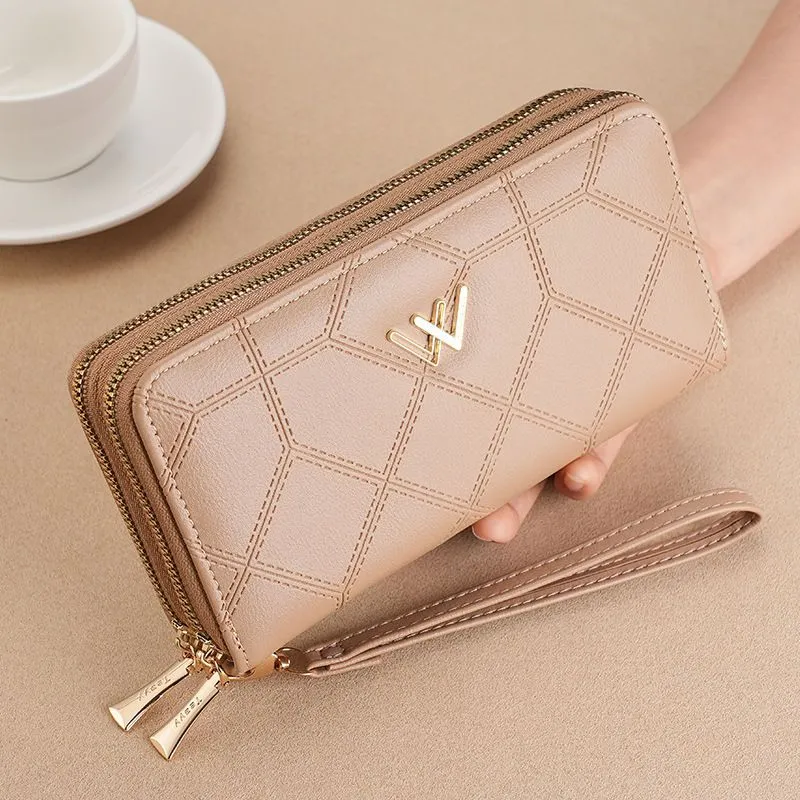 Women's Wallet 2025 Long Zip Bifold Checkbook Fashion Wristlet Clutch - 1