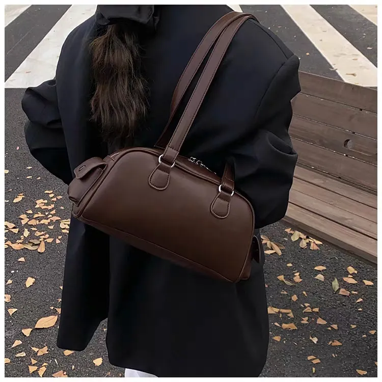 Retro Shoulder Bag 2025 Trendy Pillow Tote PU Crossbody Purse for Women - 2