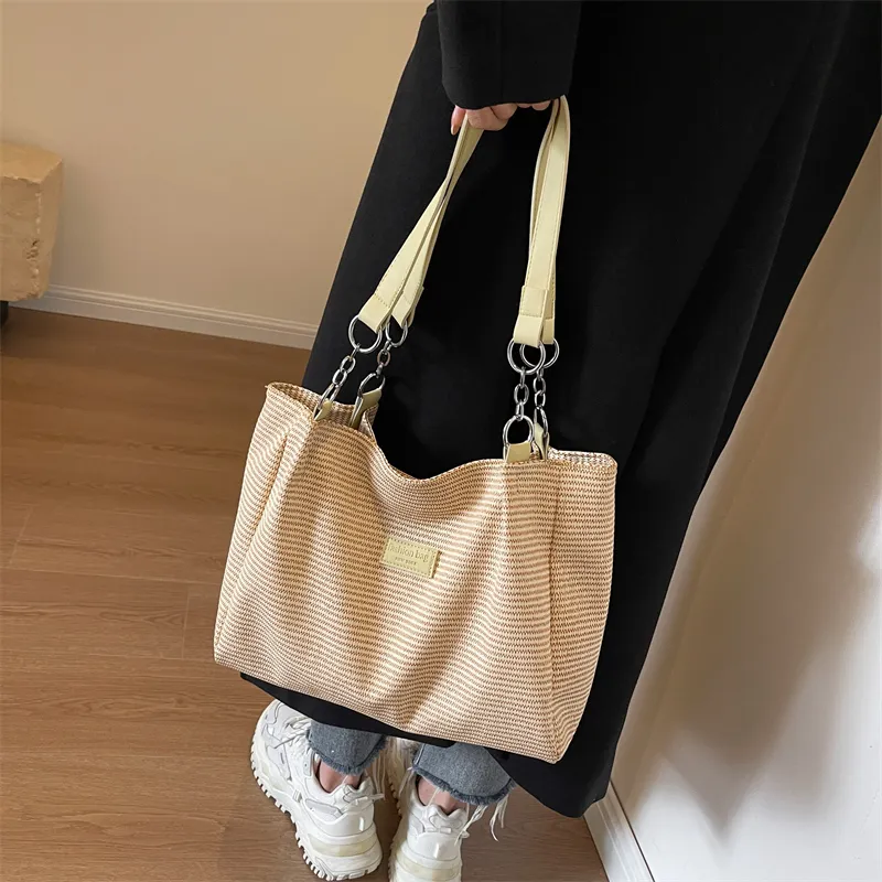 Large Tote Bag Women 2025 New Korean Style Canvas Shoulder Bag - 4